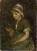 Bernard Blommers Girl with Cherries Germany oil painting artist